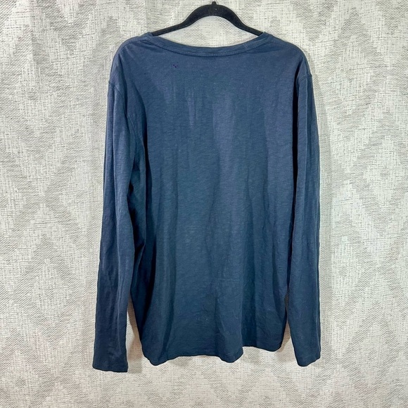 Men's Vince navy button front scoop neck long sleeve size XL - Picture 3 of 5